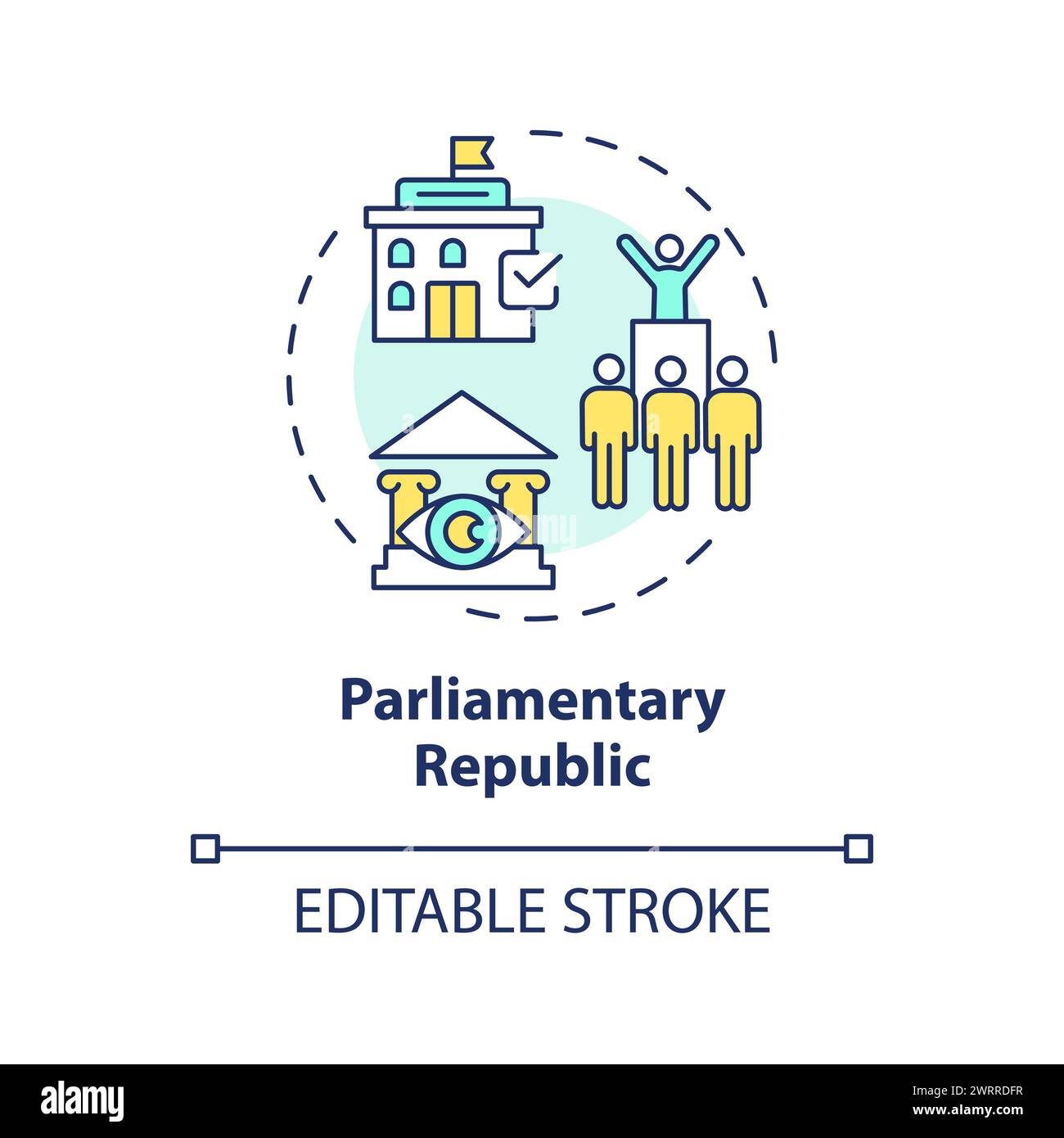 Icône de concept multicolore république parlementaire Illustration de Vecteur