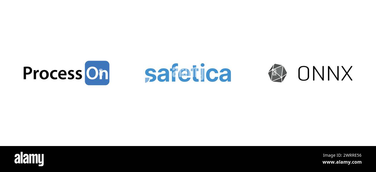 Safetica, Processon , ONNX . Collection de logo de marque vectorielle. Illustration de Vecteur