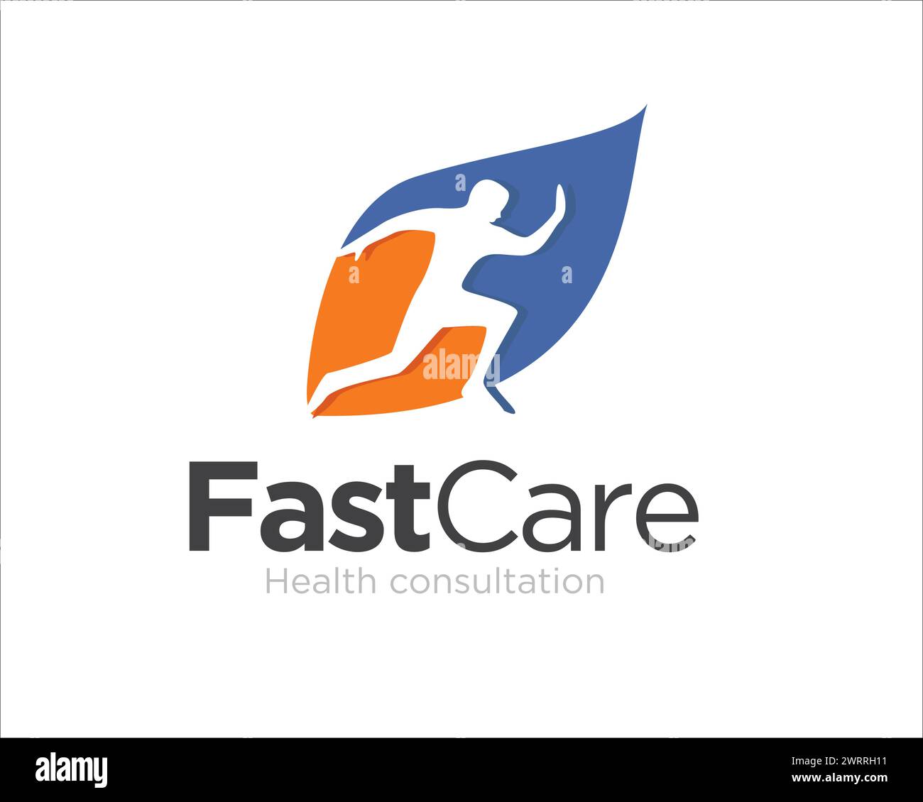 conceptions de logo run leaf fast care pour un service de santé rapide Illustration de Vecteur