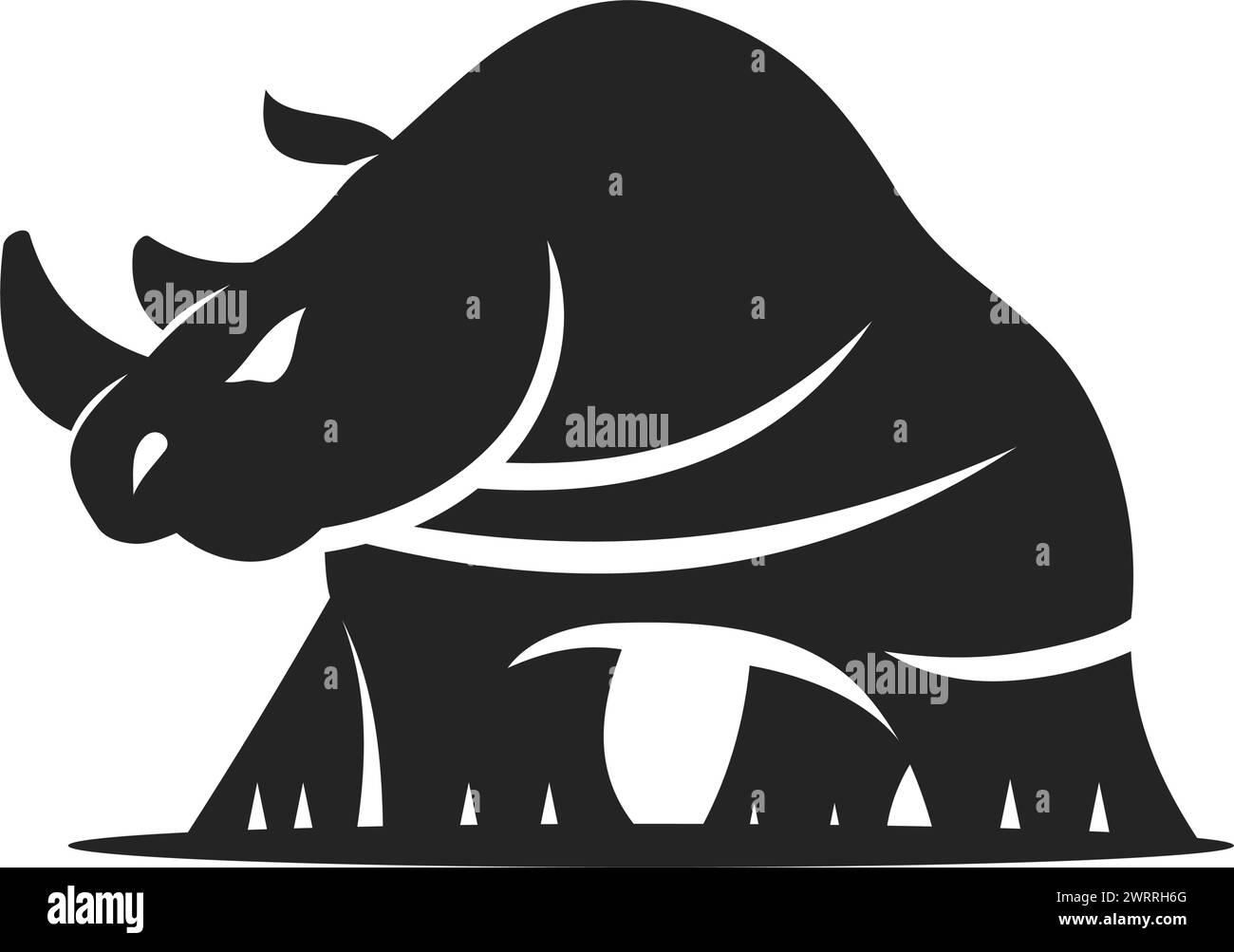 Modèle de logo Rhino isolé. Identité de marque. Icône graphique vectoriel abstrait Illustration de Vecteur