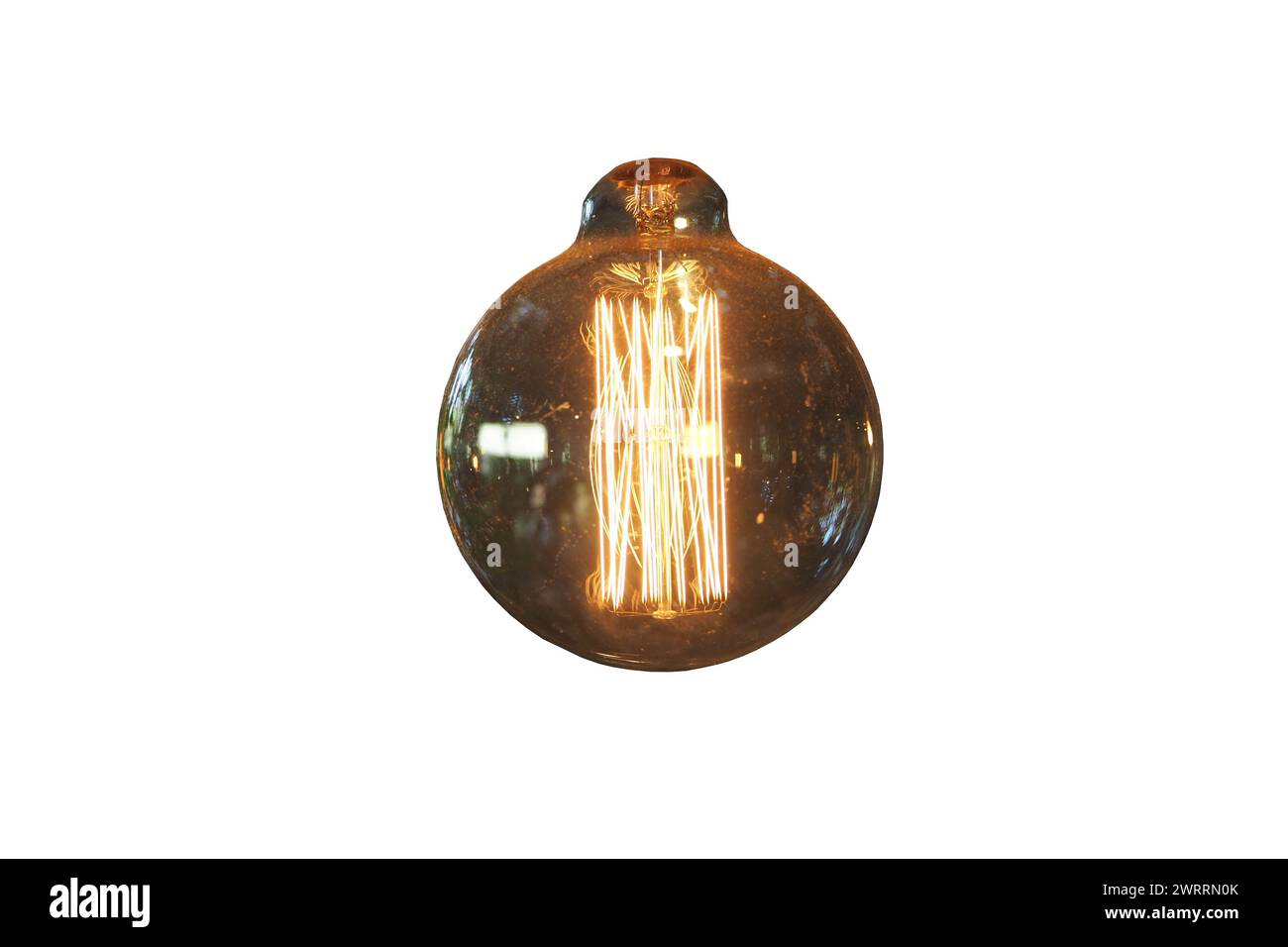 Lampe à huile en verre antique isolée sur fond noir Banque D'Images