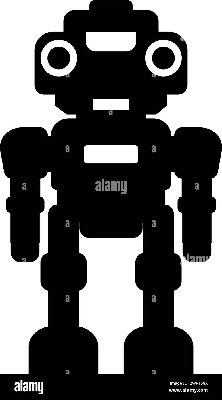 Illustration de l'icône du robot dans un style déplié. Jouet pour enfants Illustration de Vecteur