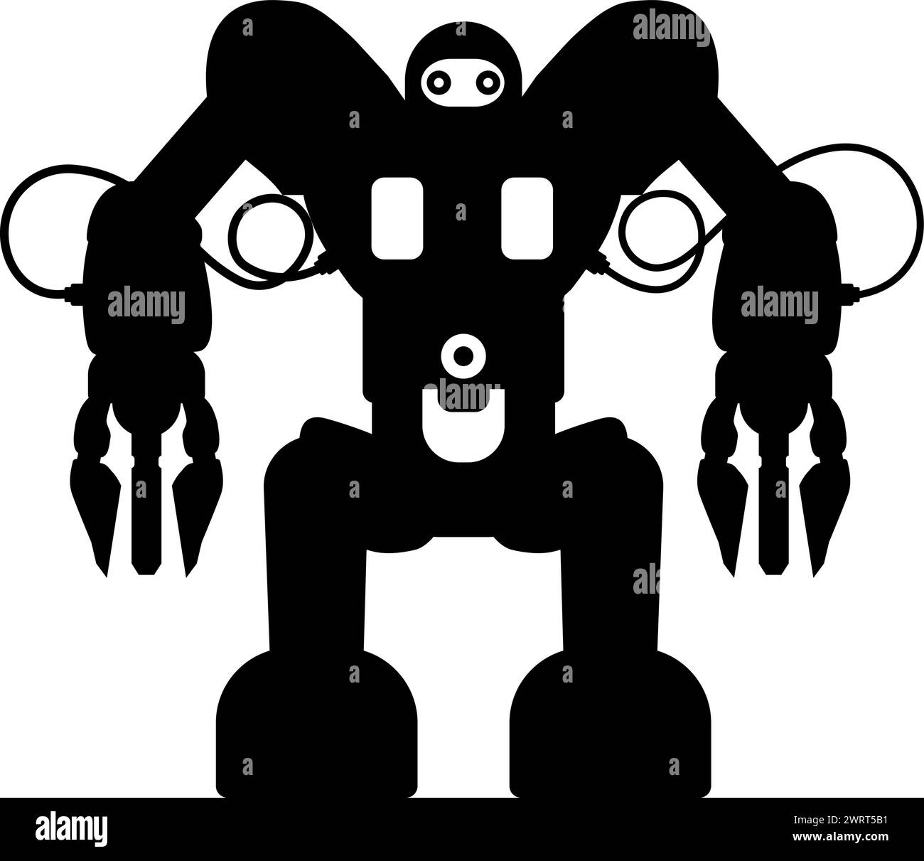 Illustration de l'icône du robot dans un style déplié. Jouet pour enfants Illustration de Vecteur