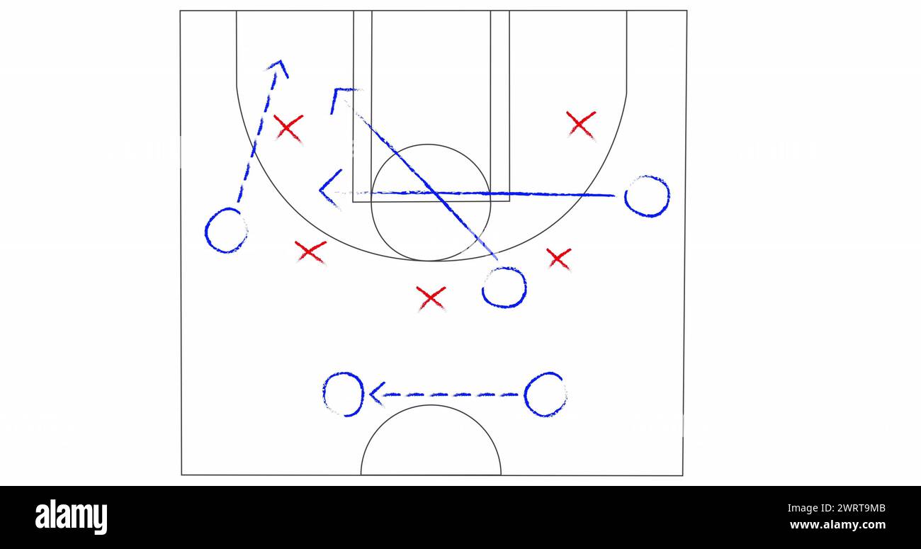 Illustration du dessin du plan de jeu sur fond blanc Banque D'Images