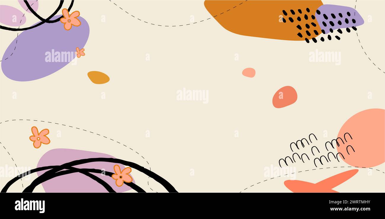 Illustration vectorielle. Modèles carrés à la mode Spring Floral Elements. Convient pour les publications sur les médias sociaux, les applications mobiles, les cartes, les invitations, la conception de bannières Illustration de Vecteur