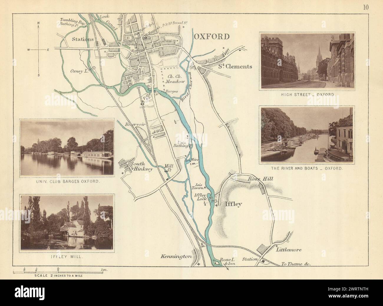 TAMISE Oxford South Hinksey Iffley Kennington Littlemore. Carte de TUNT 1879 Banque D'Images