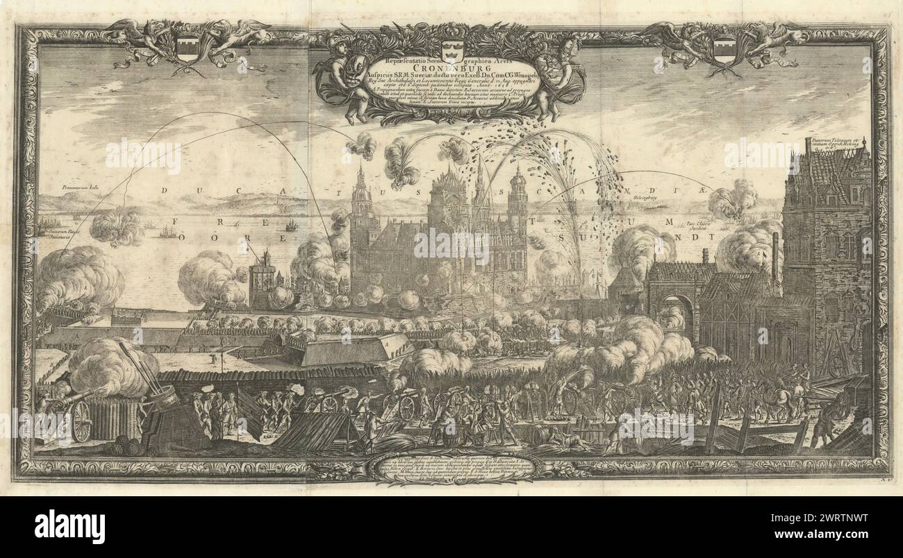 Repraesentatio Scenographica Arcis Cronenburg. Siège de Kronborg. DAHLBERGH 1696 Banque D'Images