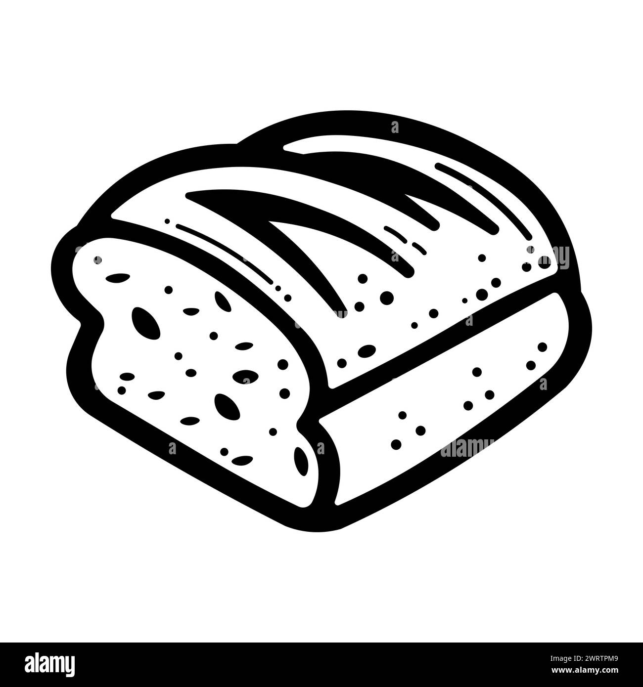 icône de pain vectoriel noir sur fond blanc Illustration de Vecteur