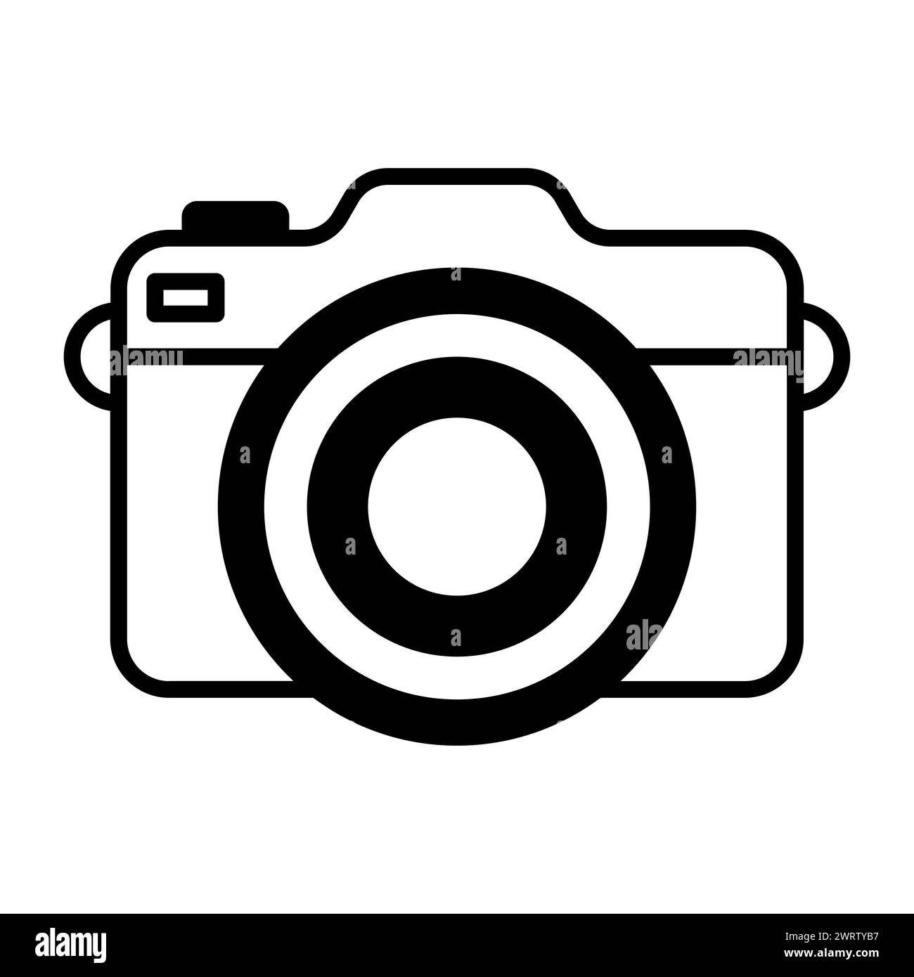 icône de caméra vectorielle noire sur fond blanc Illustration de Vecteur