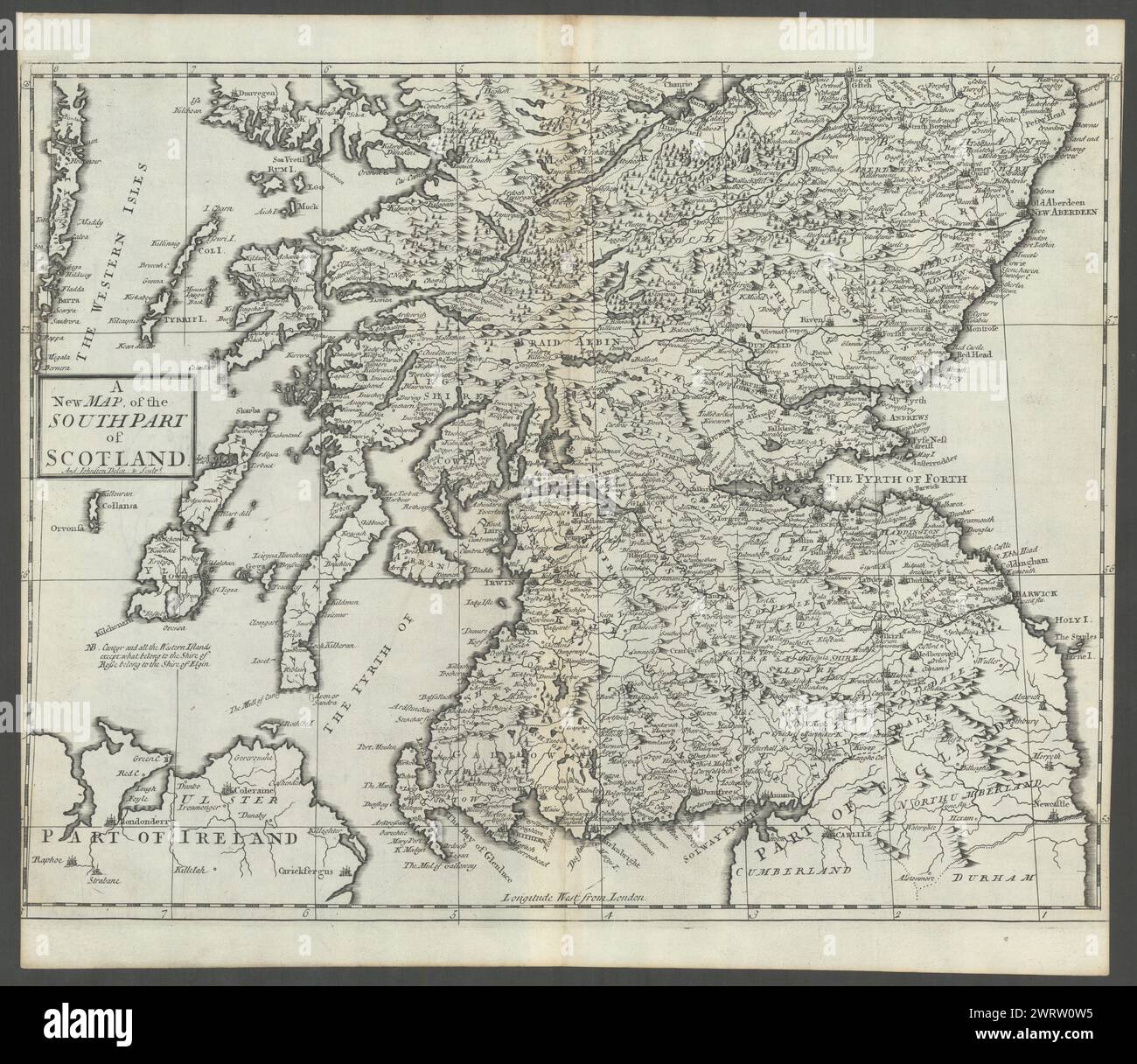 Le sud de l'ECOSSE par Andrew Johnston de Camden's Britannia 1722 Ancien site Banque D'Images