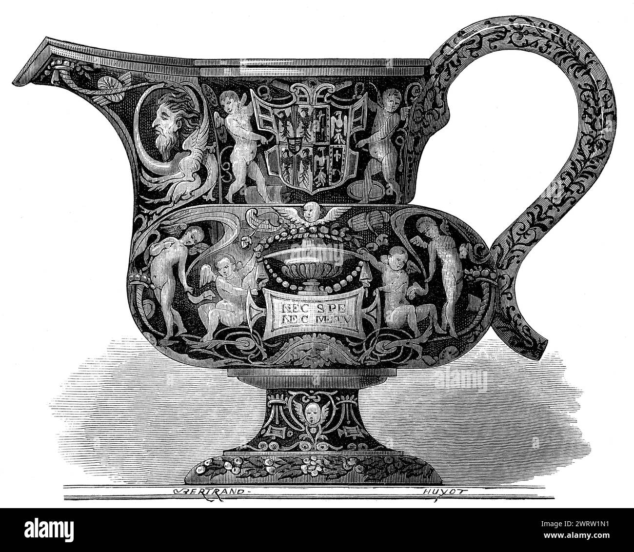 Hanap italien, Faience, XVIe siècle Banque D'Images