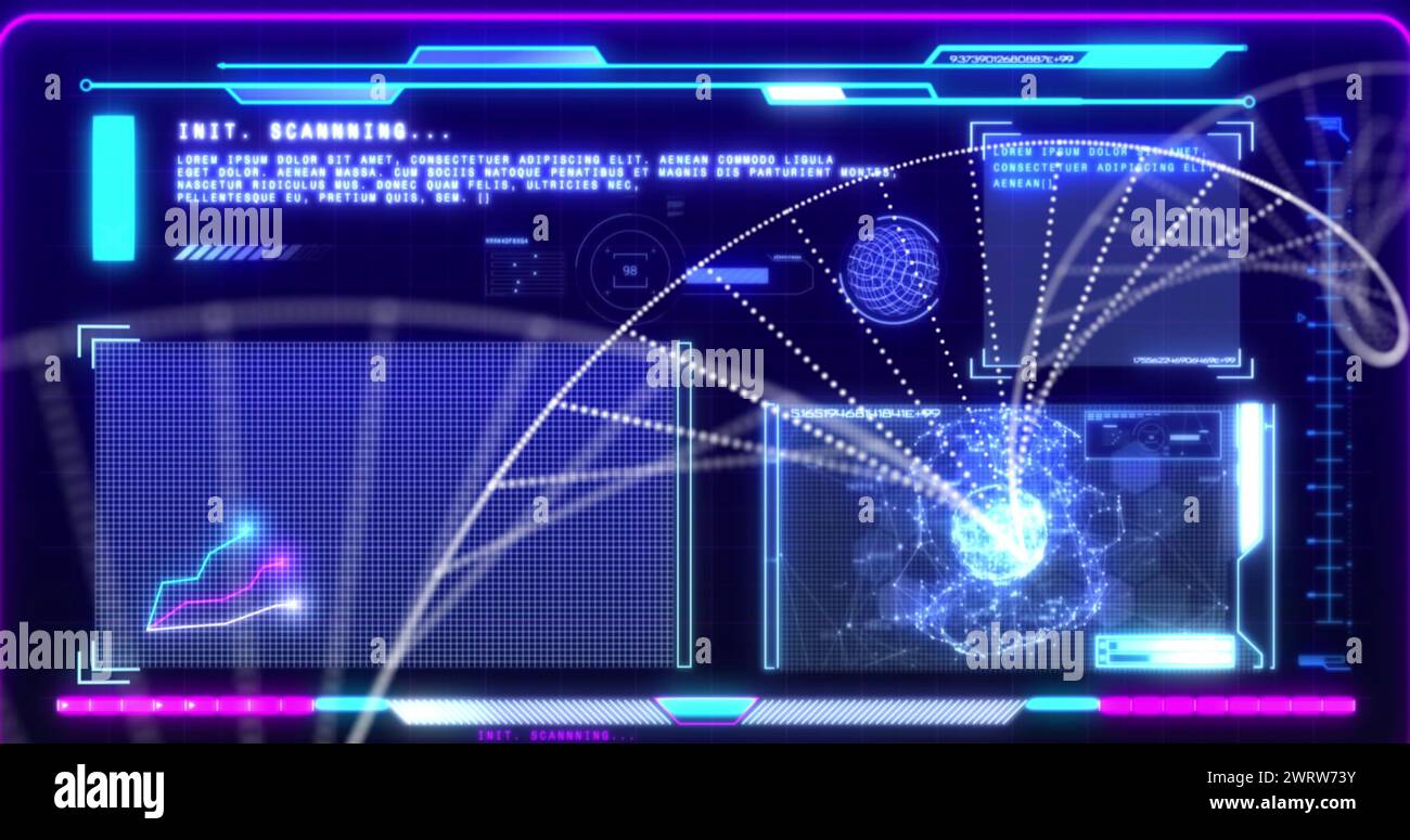 Image du brin d'adn sur le traitement des données sur fond noir Banque D'Images