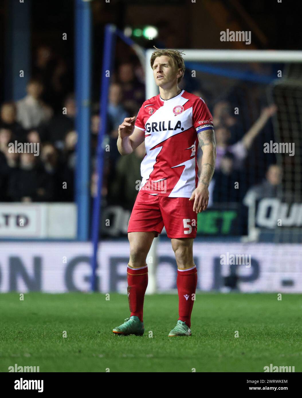 Peterborough, Royaume-Uni. 13 mars 2024. Carl Piergianni (S) au Peterborough United v Stevenage EFL League One match, au Weston Homes Stadium, Peterborough, Cambridgeshire, le 13 mars 2024. Crédit : Paul Marriott/Alamy Live News Banque D'Images