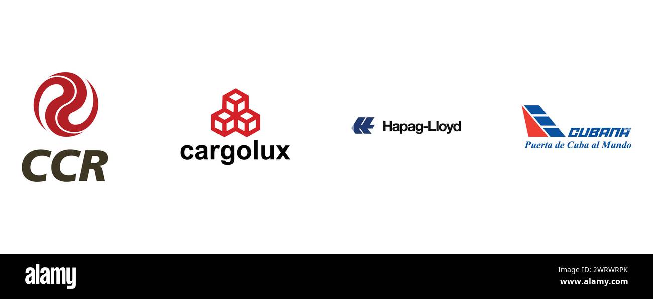 CCR, CUBANA AIRLINES, CARGOLUX, HAPAG LLOYD. Collection de logos vectoriels éditoriaux. Illustration de Vecteur