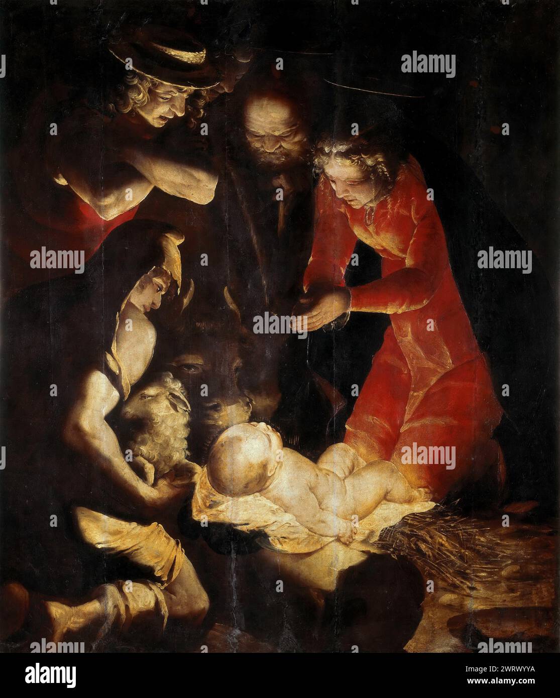 Luca Cambiaso – Adoration des bergers 1550. 135 x 116 Banque D'Images