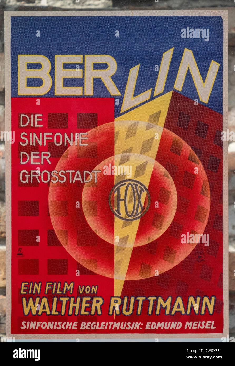 Affiche du film 'Symphonie de Berlin d'une ville' de 1927 topographie de la terreur, Berlin, Allemagne, Banque D'Images