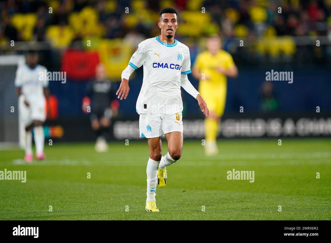 Villarreal, Espagne. 14 mars 2024. Azzedine Ounahi de l'Olympique Marseille lors du match de l'UEFA Europa League, Round of 16, deuxième manche, entre Villarreal CF et l'Olympique Marseille a joué au stade la Ceramica le 14 mars 2024 à Villarreal, Espagne. (Photo de Sergio Ruiz/pressinphoto/Sipa USA)PHOTO) crédit : Sipa US/Alamy Live News Banque D'Images