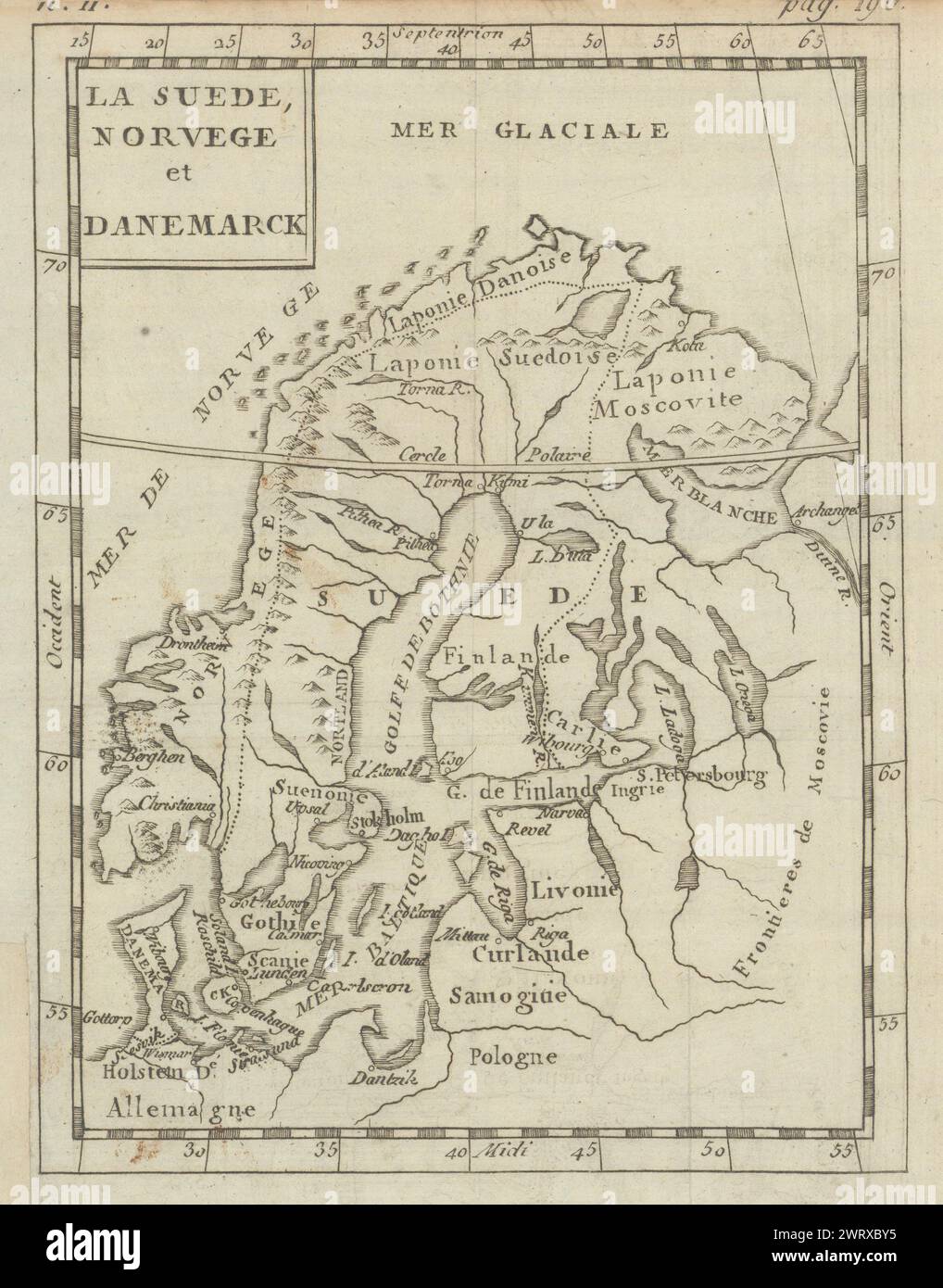 La Suede, Norvege et Danemarck. Scandinavie et régions baltes. Carte BUFFIER c1818 Banque D'Images