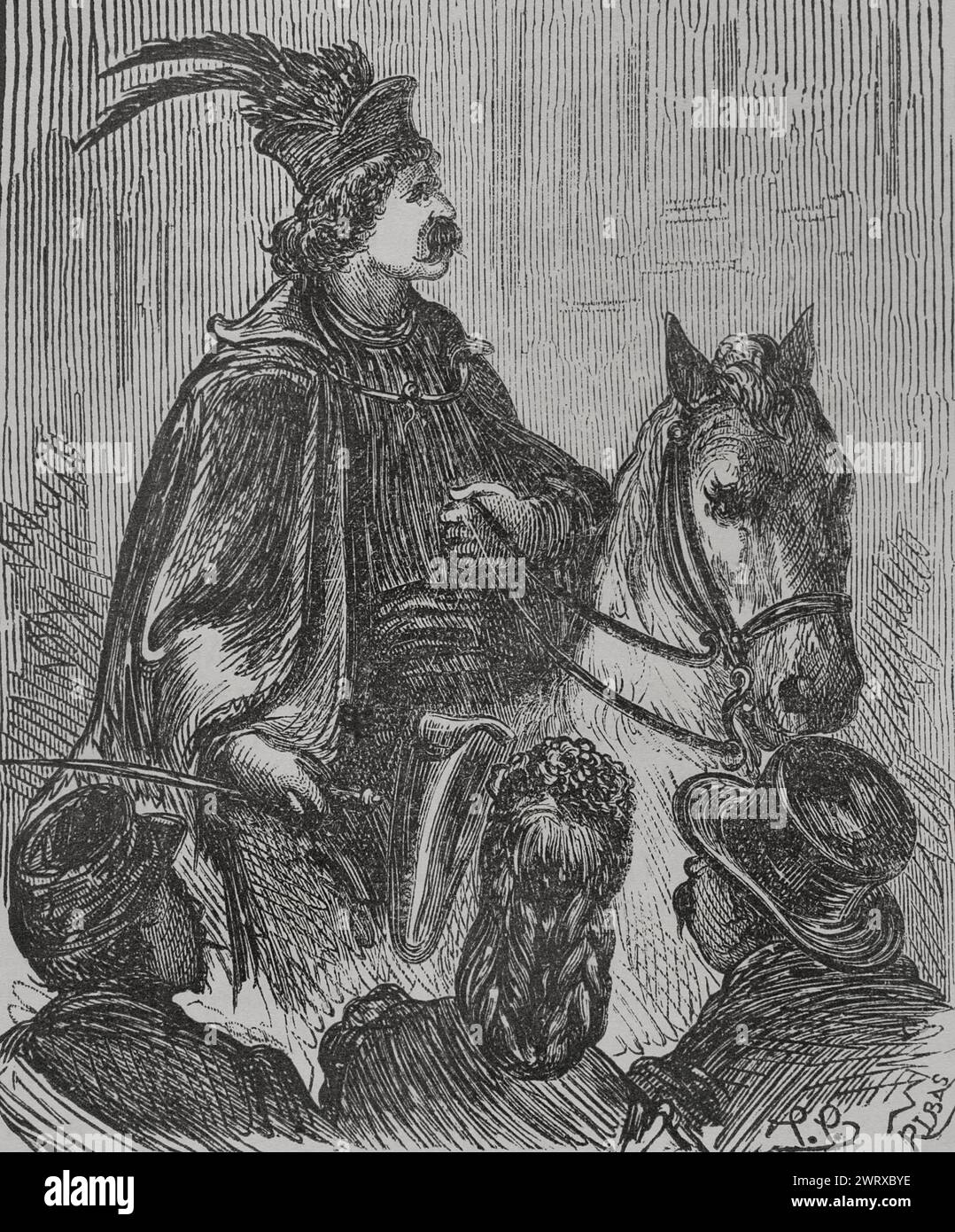 France. Commune de Paris. Mouvement populaire révolutionnaire qui prit le pouvoir à Paris du 18 mars au 28 mai 1871, à la suite de la guerre franco-prussienne. Garibaldien de la commune. Gravure de Ribas. Historia de la Guerra de Francia y Prusia (histoire de la guerre entre la France et la Prusse). Volume II. Publié à Barcelone, 1871. Banque D'Images