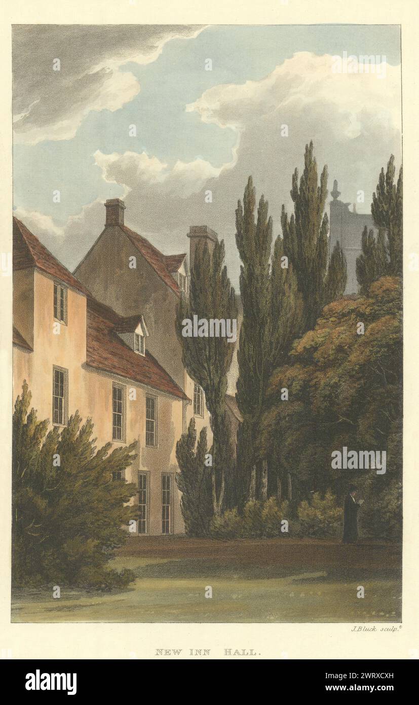New Inn Hall [maintenant Balliol College]. Imprimé Ackermann's Oxford University 1814 Banque D'Images