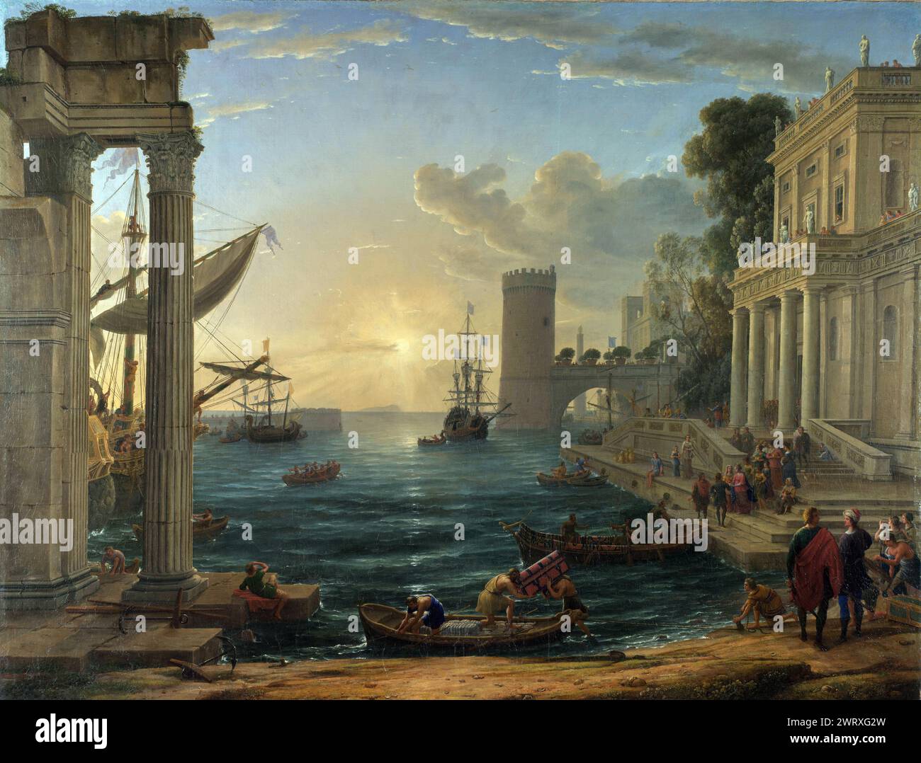 L'embarquement de la reine de Sheba (1648), peinture de Claude Lorrain Banque D'Images