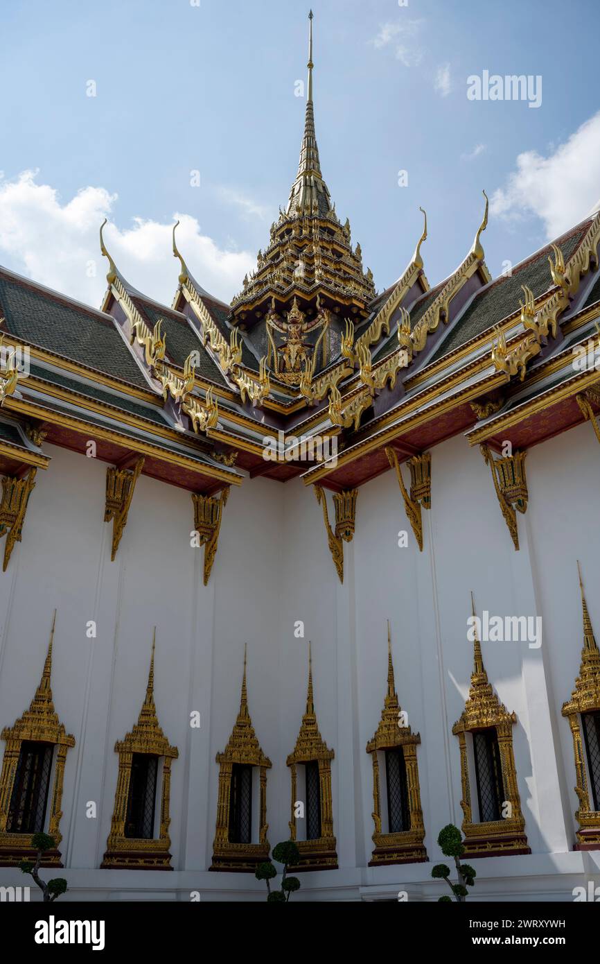 Salle du trône Dusit Maha Prasat au Grand Palais, Bangkok, Thaïlande Banque D'Images