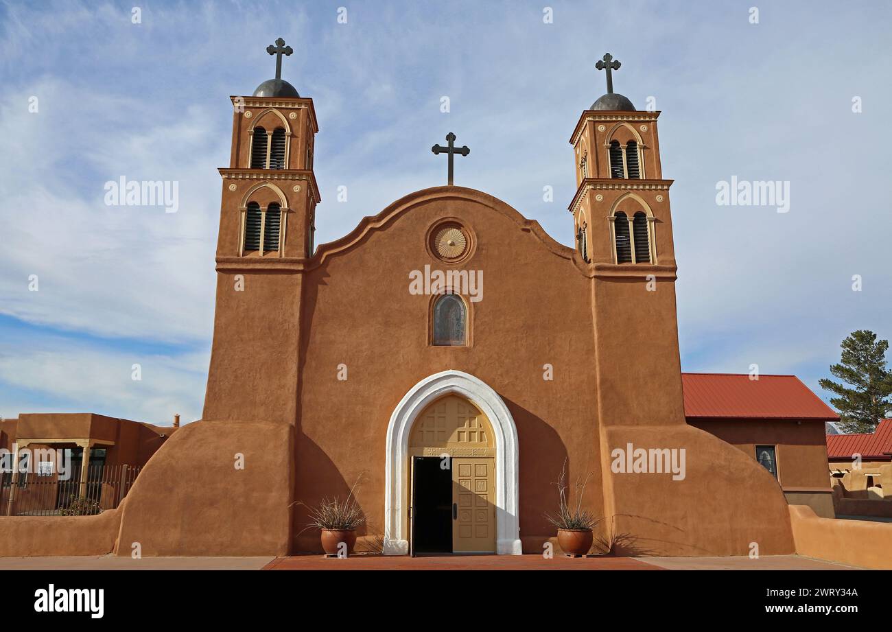 Église San Miguel - Socorro, Nouveau-Mexique Banque D'Images