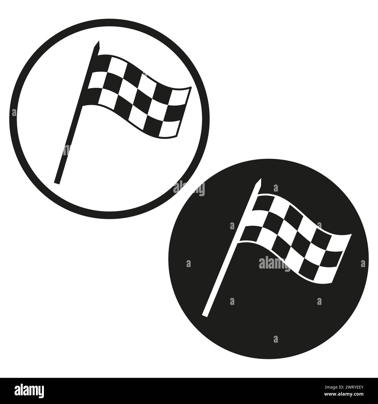 Icônes de drapeaux de course à carreaux. Illustration vectorielle. SPE 10. Illustration de Vecteur