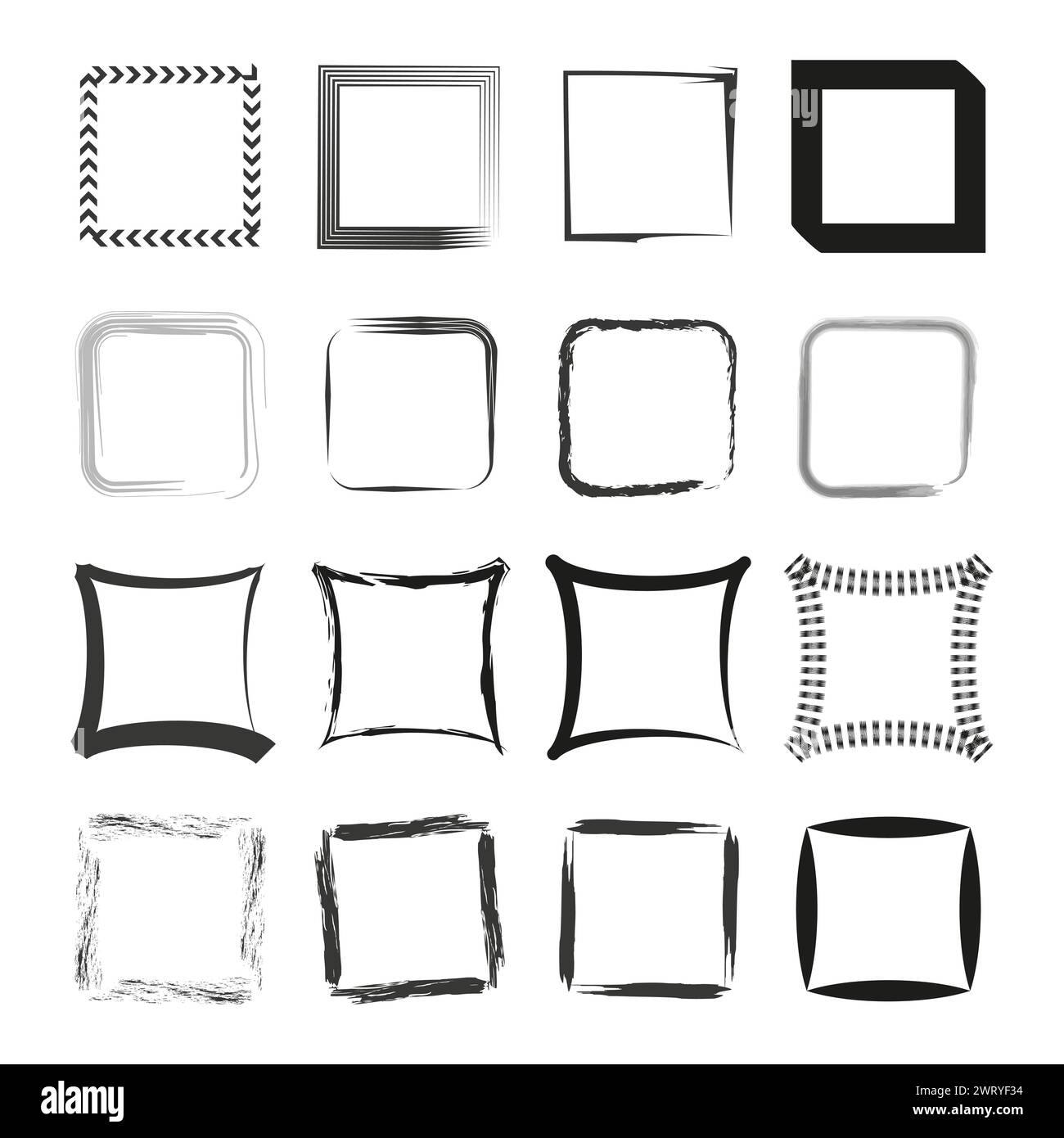 Collection de cadres carrés abstraits. Illustration vectorielle. SPE 10. Illustration de Vecteur