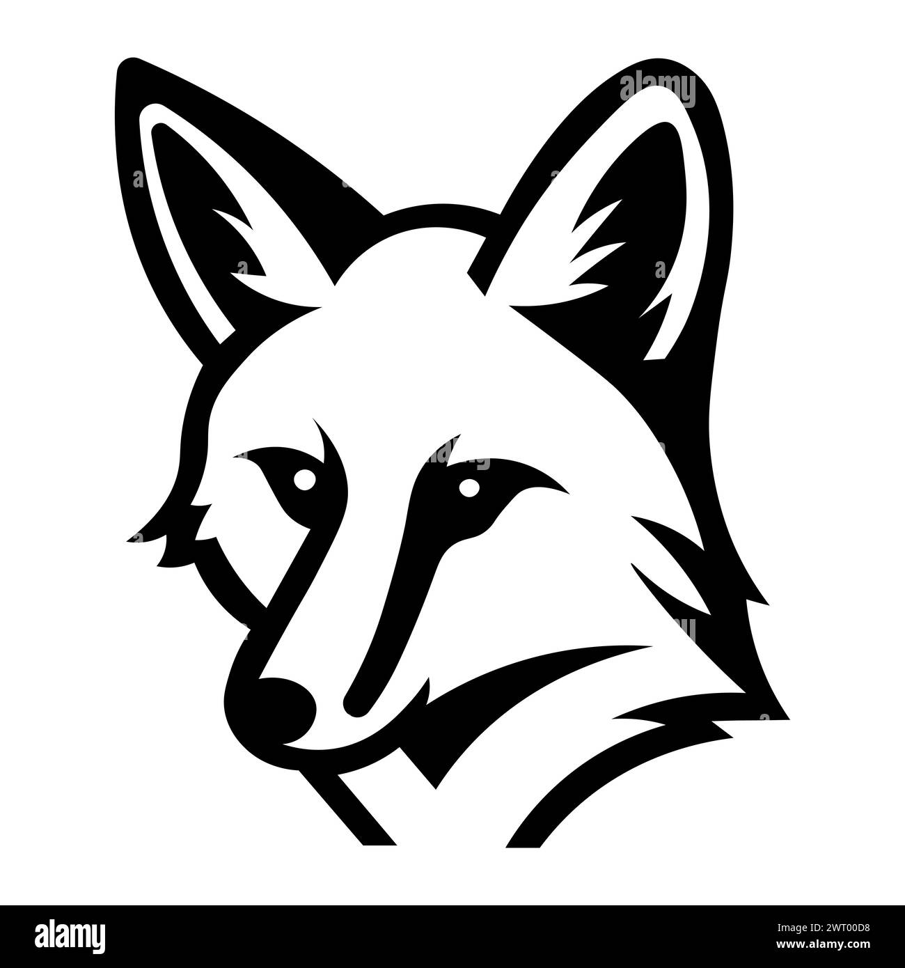 icône de renard vecteur noir sur fond blanc Illustration de Vecteur