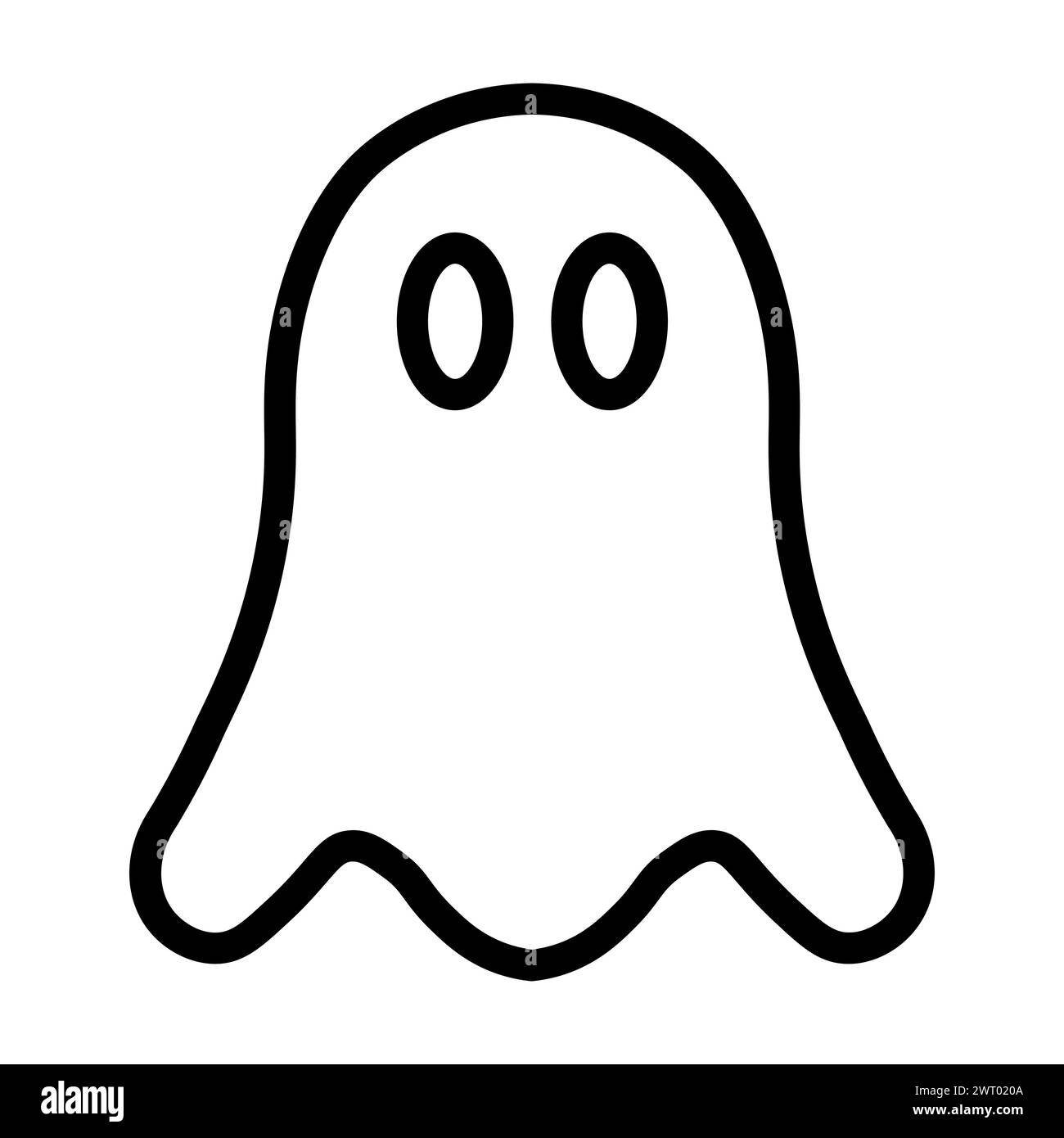icône fantôme vectoriel noir sur fond blanc Illustration de Vecteur