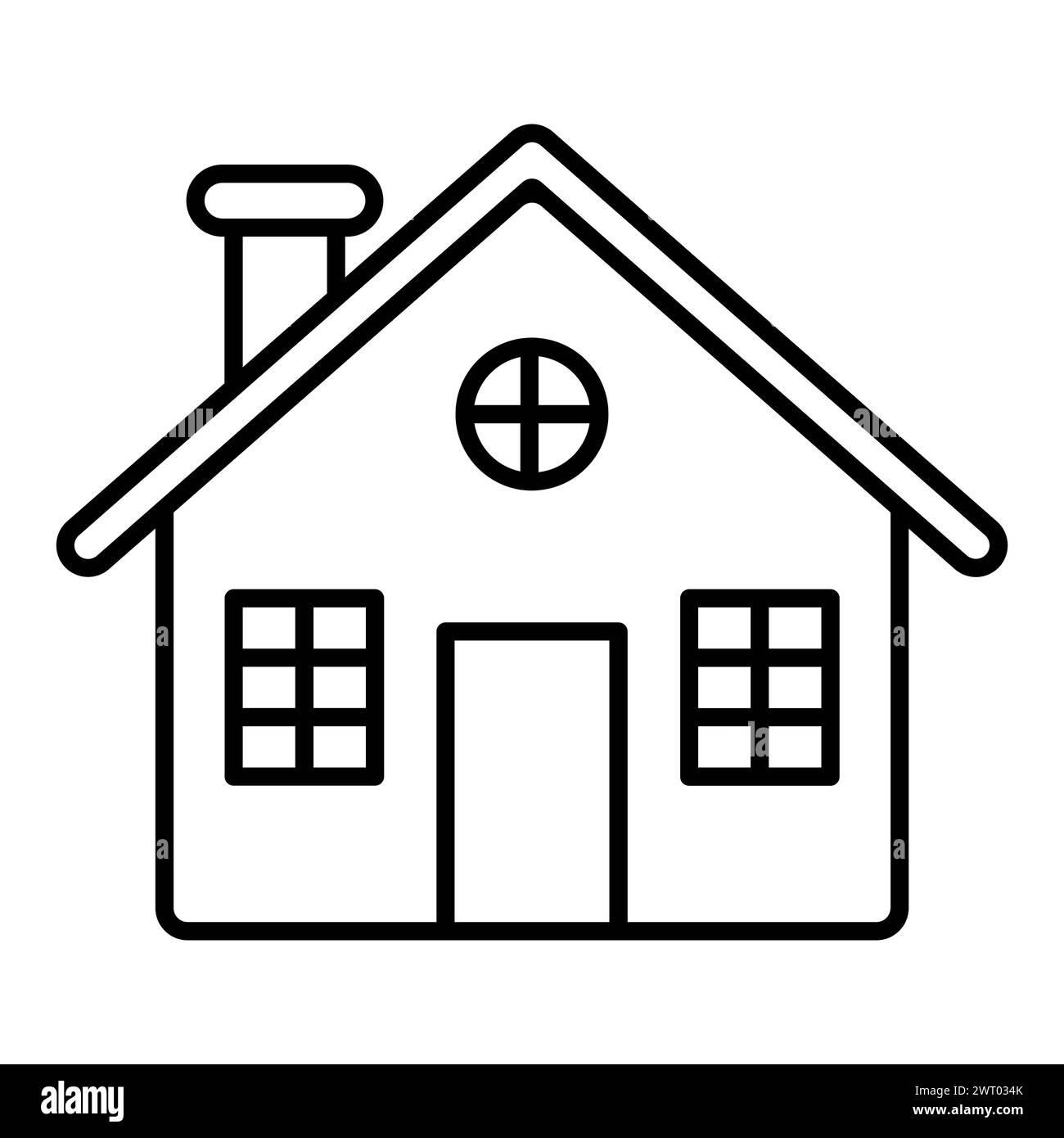 icône de maison de vecteur noir sur fond blanc Illustration de Vecteur