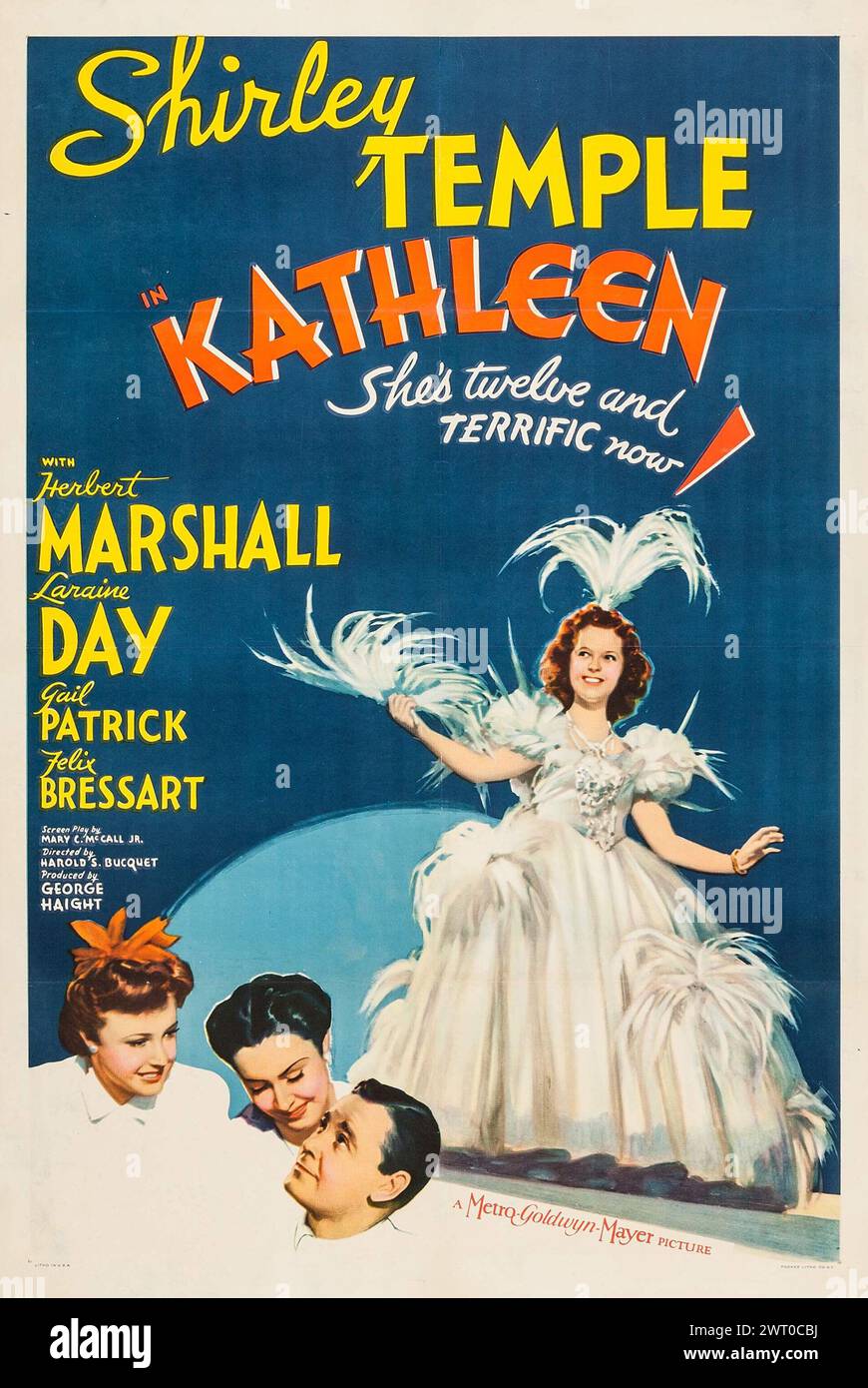 Affiche de film vintage pour le film de 1941 Kathleen feat. Shirley Temple, Herbert Marshall, Laraine Day Banque D'Images