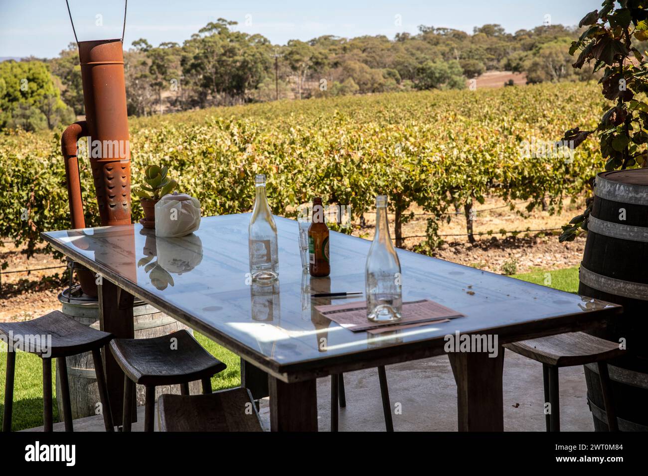 Région viticole de Barossa Valley Australie méridionale, vins David Franz et vignoble avec cave et dégustation de vins, vigneron en petit lot Banque D'Images