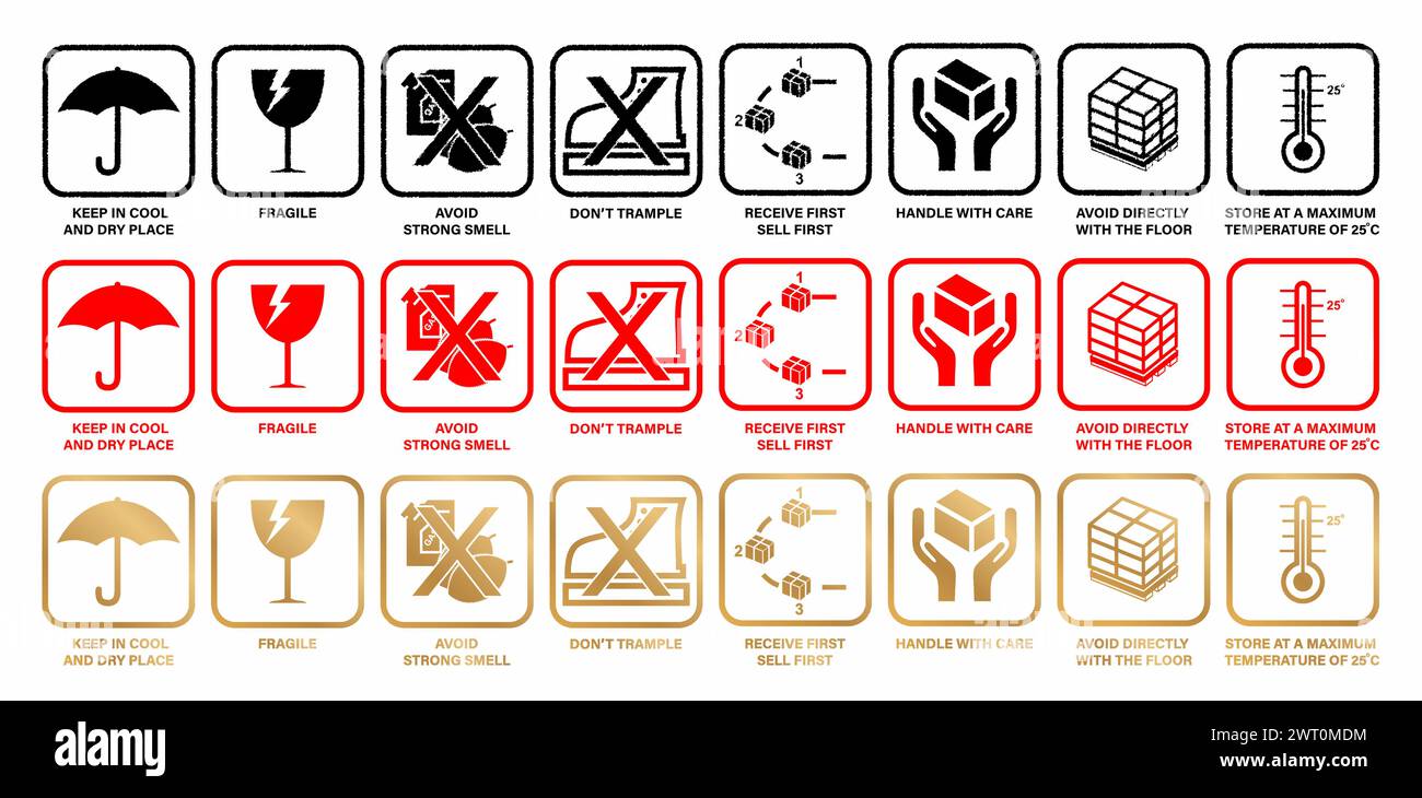 Fragile sign icon logo Banque d'images détourées - Alamy