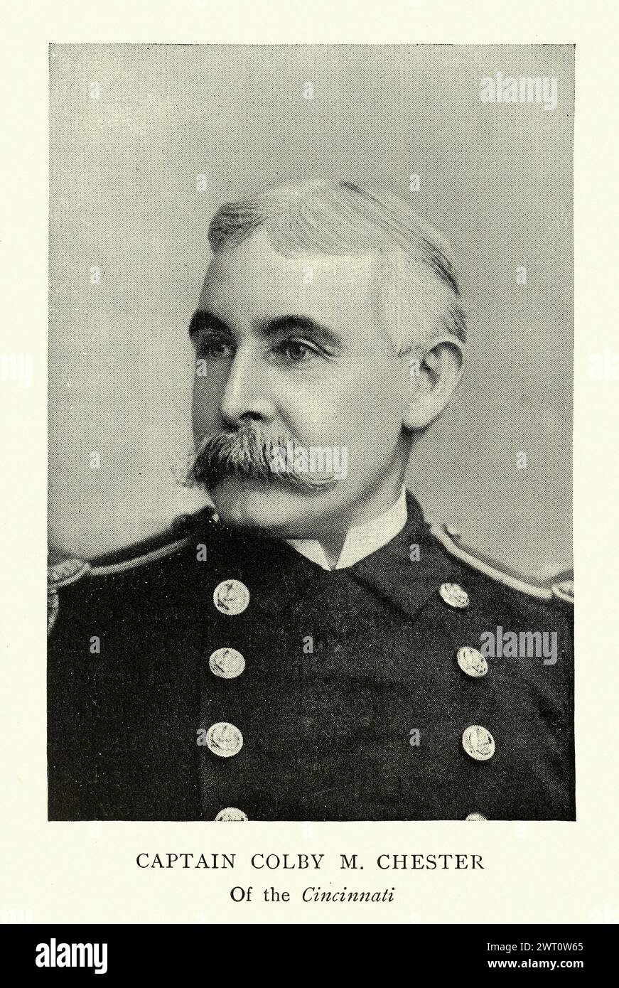 Photo vintage de Colby Mitchell Chester, un amiral de la Marine des États-Unis. Il est le seul officier de marine à avoir servi activement dans la guerre de Sécession, la guerre hispano-américaine et la première Guerre mondiale Banque D'Images