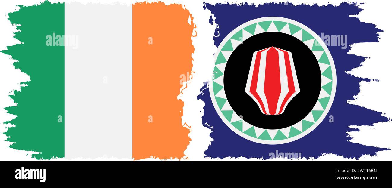 Bougainville et Irlande grunge drapeaux connexion, vecteur Illustration de Vecteur