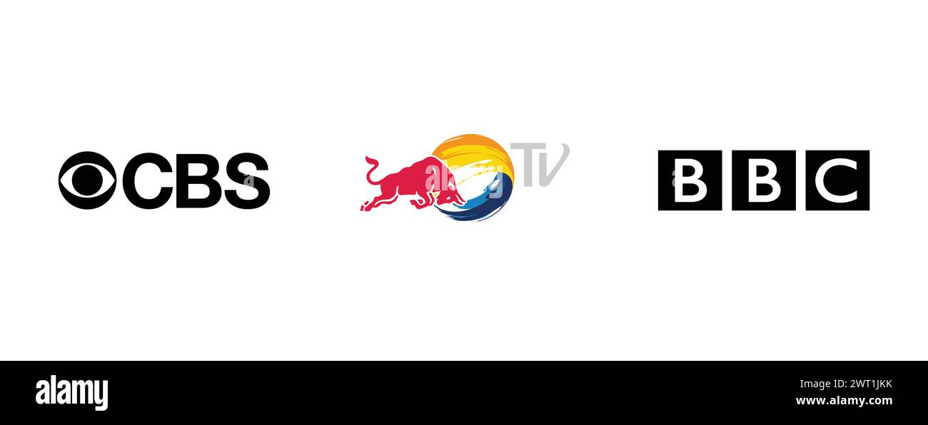Red Bull TV, BBC, CBS. Collection de logo de marque vectorielle. Illustration de Vecteur