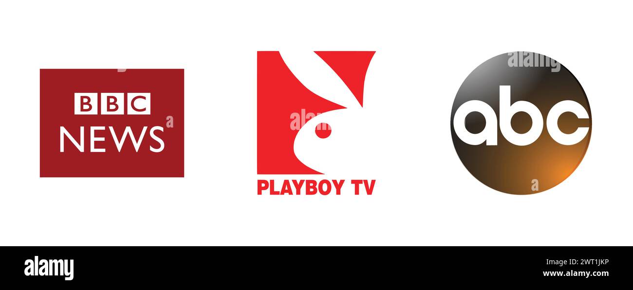 ABC Gold, Playboy TV, BBC News. Collection de logo de marque vectorielle. Illustration de Vecteur
