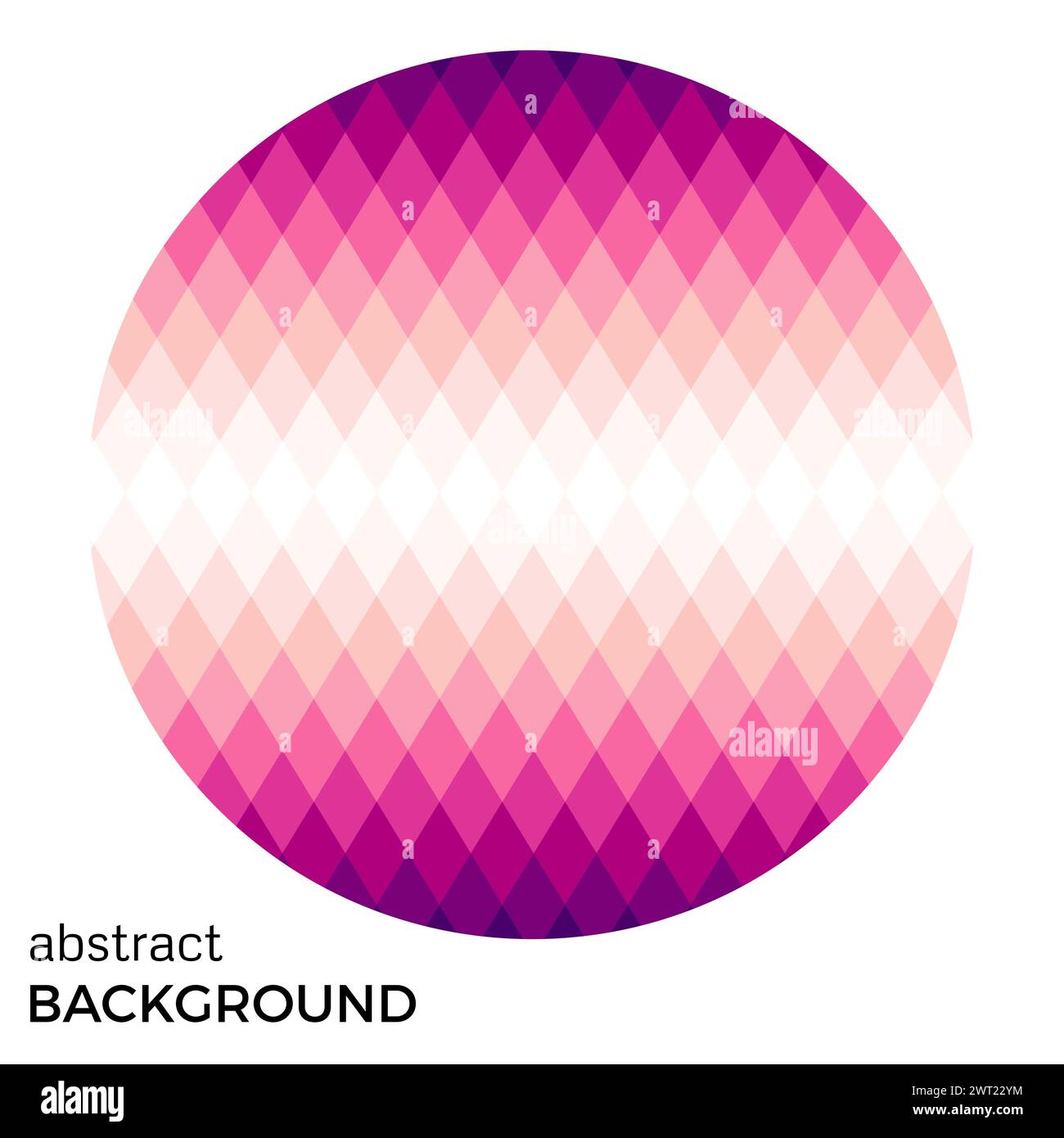Cercle rose de losanges isolés sur fond blanc. Arrière-plan vectoriel abstrait. Illustration de Vecteur