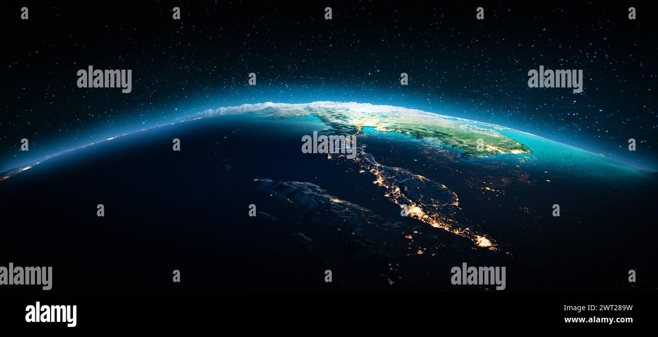Malaisie et Thaïlande. Éléments de cette image fournis par la NASA. rendu 3d. Banque D'Images