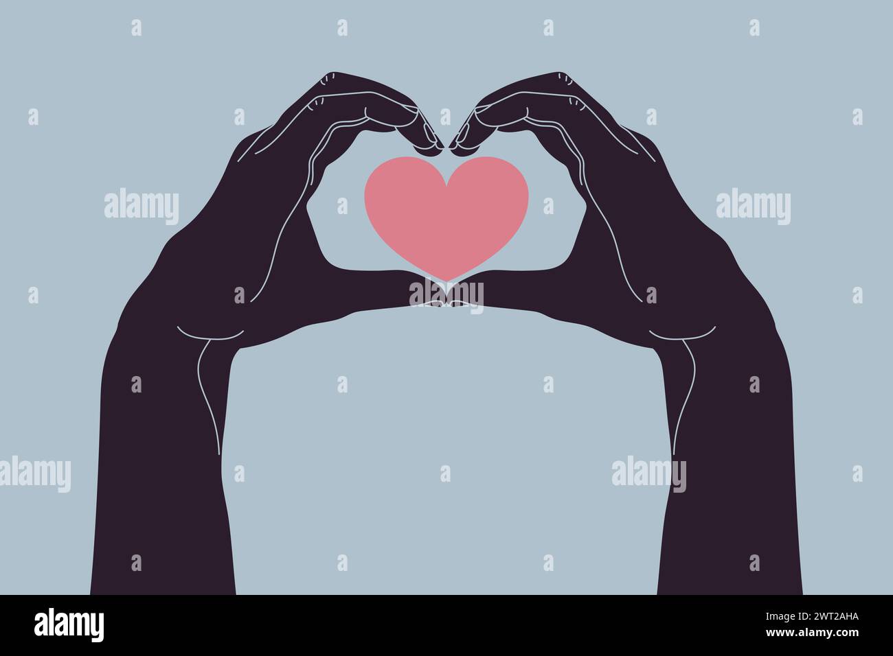 Coeur avec les mains dessin Banque de photographies et d’images à haute