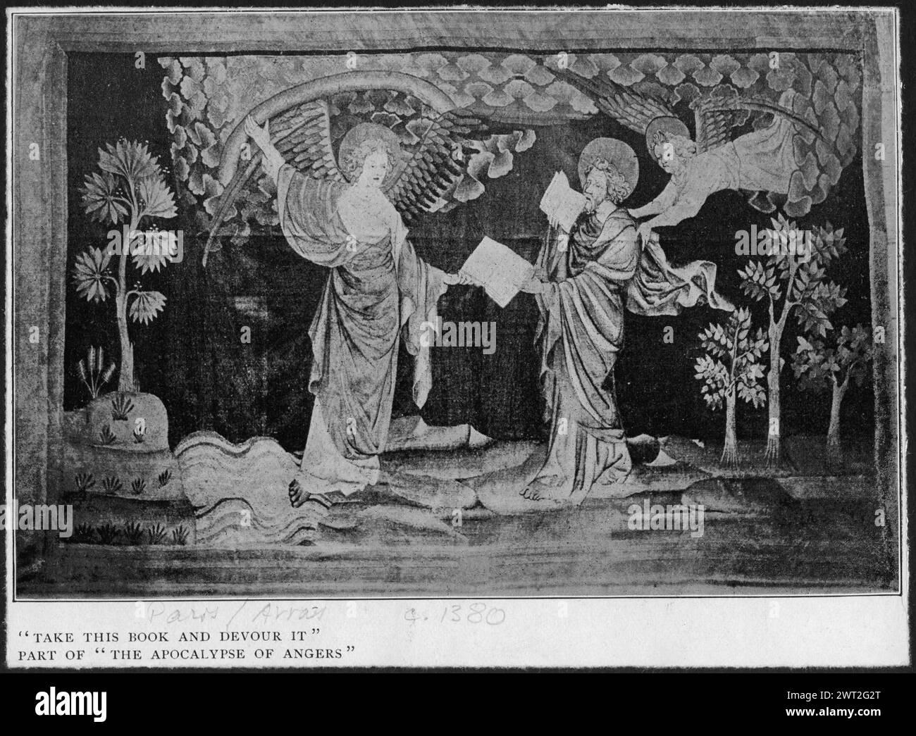 Angers Apocalypse. Bondol, Jean (pays-Bas (avant 1600), acte.1368-1381) (auteur du dessin) [peintre] c. 1375-1382 tapisserie dimensions : H 4,5 x l 103 m tapisserie matériaux/techniques : culture inconnue : Sud des pays-Bas propriété histoire : commandé par Louis I, duc d'Anjou. France, Maine-et-Loire, Angers, Château d'Angers. Collection des tapisseries. Banque D'Images