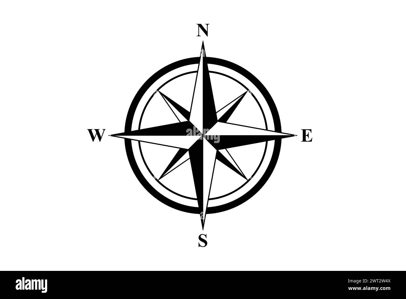 Rose de boussole de base Illustration de Vecteur