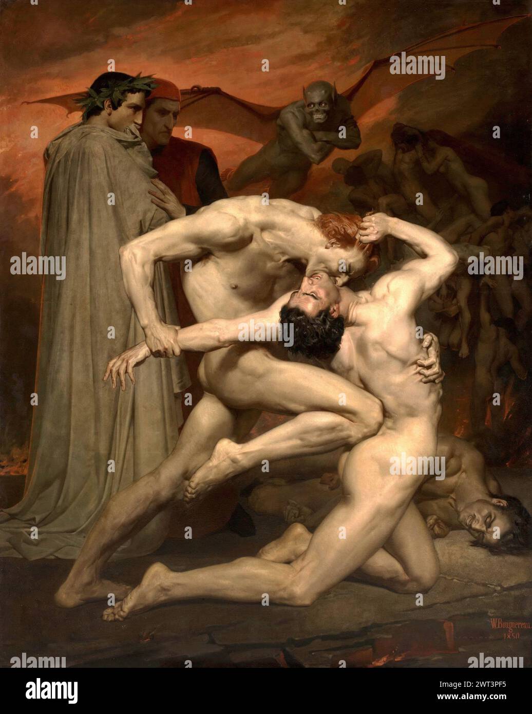 Adolphe William Bouguereau – Dante et Virgile en enfer 1850. 281х225 Banque D'Images