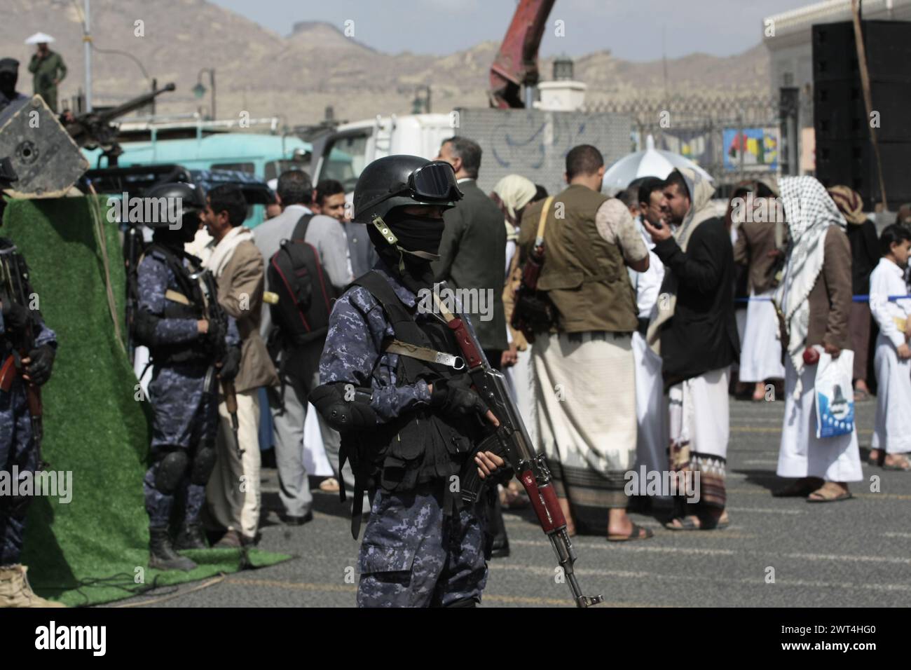 Sanaa, Yémen. 15 mars 2024. YÉMEN HOUTHIS USA ISRAEL CONFLICT Credit : Hamza Ali/Alamy Live News Banque D'Images