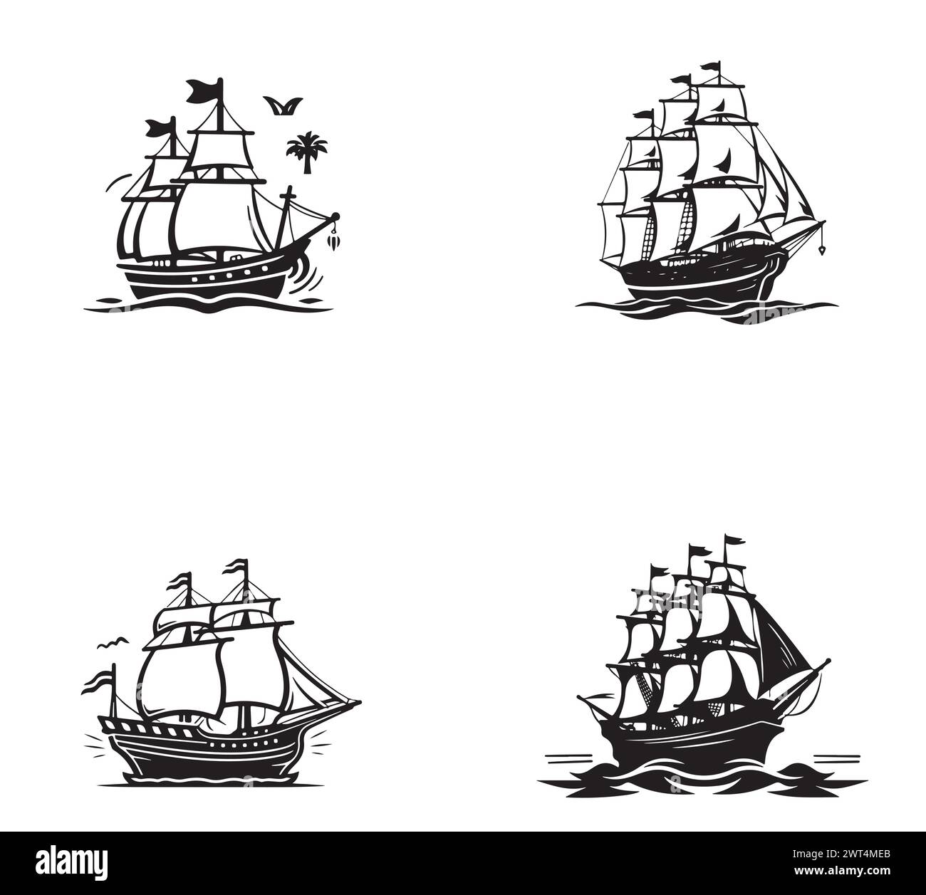 Le modèle de logo vectoriel Marine Sailing Club. Vintage Vector logo illustration avec Marine Illustration de Vecteur