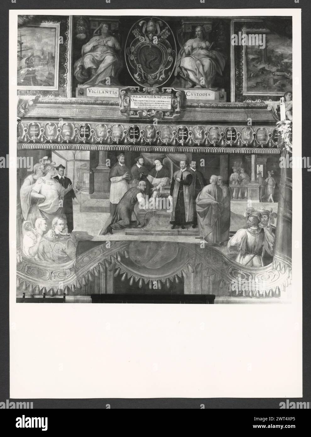 Lazio Roma Rome Palazzo del Commendatore1. Hutzel, Max 1960-1990 Post-médiéval : architecture, sculpture architecturale, sculpture, fresque. Notes de l'objet : le palazzo est le siège du président de l'hôpital de Borgo S. Spirito ; construit entre 1567-71 après la conception de Nanni di Baccio Bigio ; façade linéaire ; horloge fantastique de 1827. Hôpital a été fondé en 1198 par le pape Inncenzo III. Fresques dans les salons, environ 1 000 mètres carrés. 53 négatifs ont déjà été classés. Photographe et érudit d'origine allemande Max Hutzel (1911-1988) photographié en Italie du début des années 1960 jusqu'à sa mort. Banque D'Images