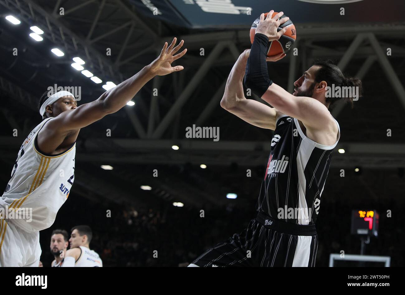 Bologne, Italie. 15 mars 2024. 231pendant le match du championnat de basket Euroleague Segafredo Virtus Bologna vs Real Madrid. Bologne, le 15 mars 2024 à Segafredo Arena crédit : Agence photo indépendante/Alamy Live News Banque D'Images