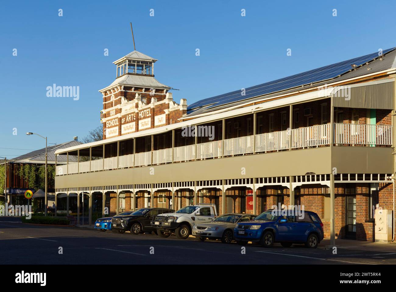 L'historique School of Arts Hotel (1918) sur McDowall Street Roma Queensland Australie Banque D'Images